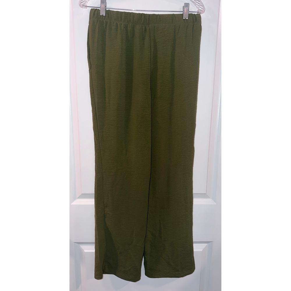 Rachel Zoe Womens Olive Green Wide Leg Drawstring Elastic Waist Pants Small - Picture 3 of 3